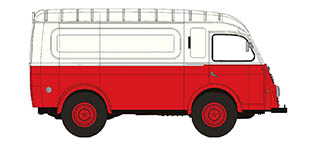 14663 - H0 - Renault 1000 KG weiss, rot, 1950